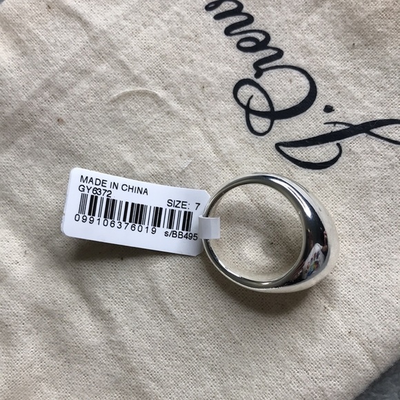 J. Crew Silver Sculptured Orb Mirror Ring Style BB495 NEW Size 7 - Picture 3 of 4
